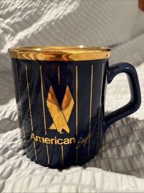 Saab 340B American Eagle Cobalt Blue Coffee Mug – Made in England VTG